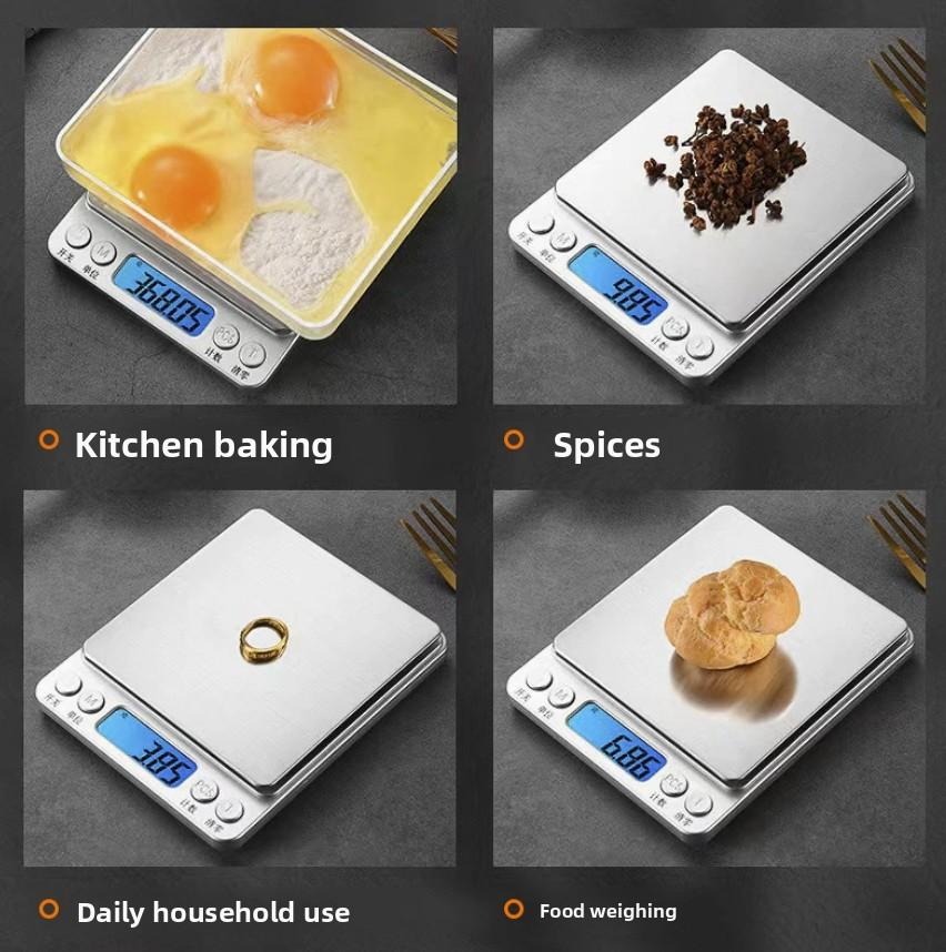 Household kitchen electronic scale, high-precision baking scale, precise gram scale, small countertop food scale
