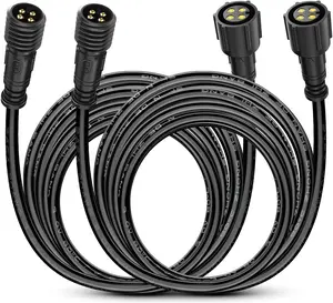 Nilight 2 Pack 10FT 4 Pin RGB Cable Cord for 4 and 8 Pods Multi Color Underglow Rock Light Kits Wheel Well Lights Extension Wire Lighting