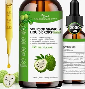 Wanish Organic Soursop Graviola Liquid Drop,Sour SOP Bitters Liquid for Cell Support & Regeneration, Immune Boost, Liver and Sleep, Herbal Goodness, Sugar/Gluten Free, Natural Flavor, 2 Fl Oz