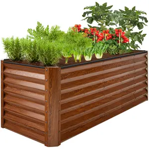 Best Choice Products 8x2x2ft Outdoor Metal Raised Garden Bed, Planter Box for Vegetables, Flowers, Herbs