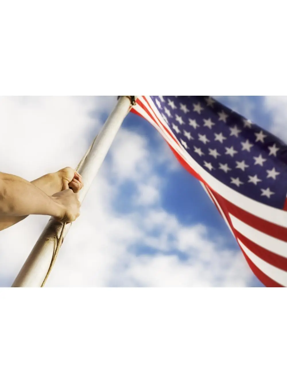212 MAIN Raising An American Flag Poster Print by Chris-Kate Knorr - 36x24 in Large Size Wall Decor, Flag Imagery Stars Stripes Printed Paper, Ideal Gift for Room Decoration