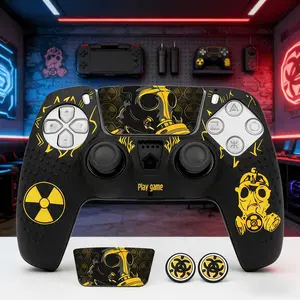 Ps5 Controller Protection Case, Trendy Stickers Included, Joystick Cap Protector, Durable Ps5 Handle Cover, Must-Have Gaming Accessory