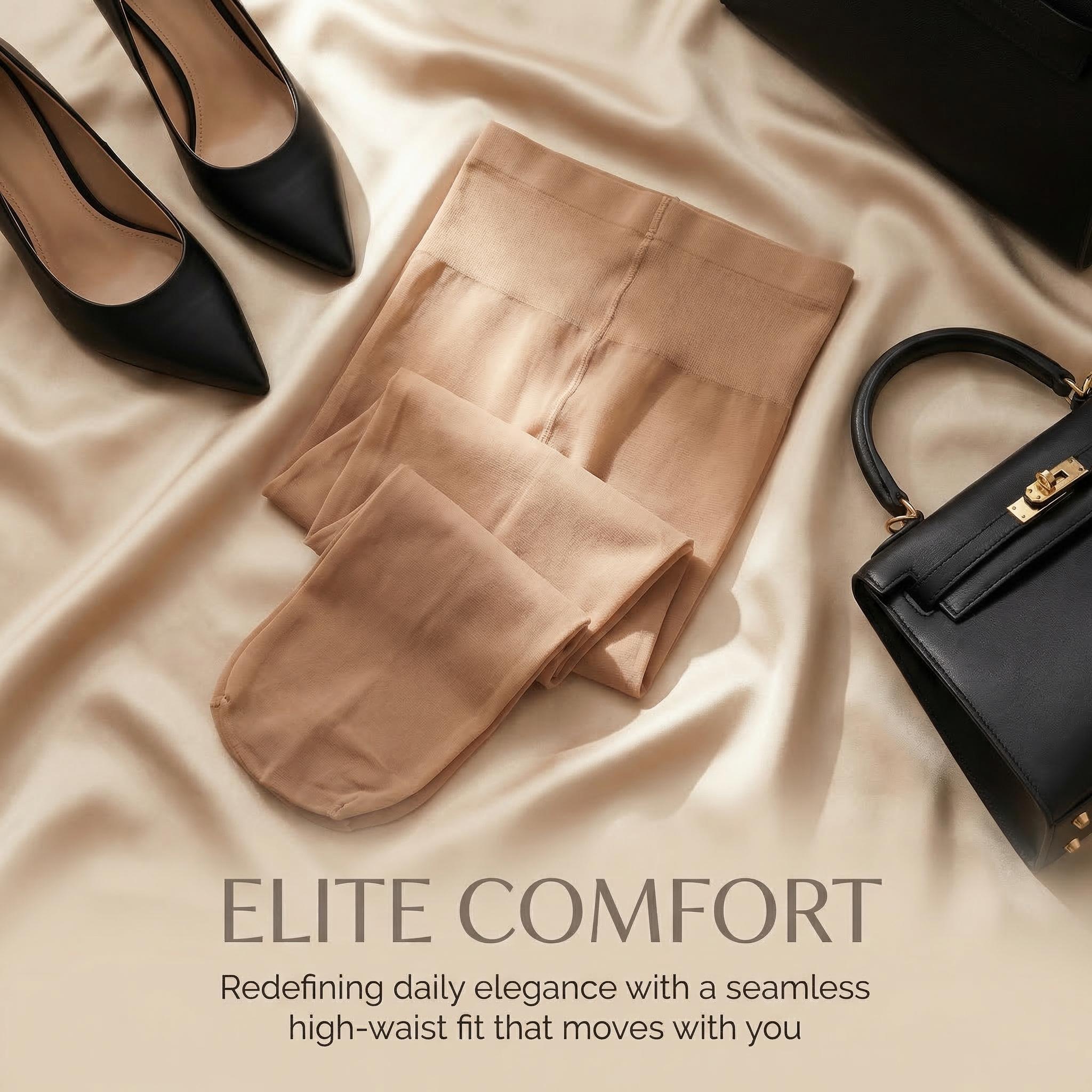 [XL-XXXXL] 4 Pairs Plus Size 20D Sheer Tights | Ultra Stretch Control Top Pantyhose | Black Nude Light Nude Stockings