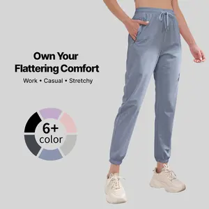 Women's fashion casual trousers, cold, soft and skin-friendly, breathable and not sultry, containing nylon and spandex fabrics, elastic foot-tied design, fashionable pocket design is convenient and practical, a variety of colors are available, suitable fo