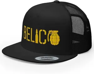 Belico JGL 701 Trucker Hat High Crown Flat Bill El Chapo Guzman Adjustable Cap