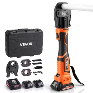 VEVOR Cordless Mini Press Tool, Summervibes,Summervibes, 18V Electric Pipe Crimping Tool for 1/2", 3/4", 1" PEX Pipe Copper Rings, PEX Press Tool Kit with 2pcs Battery, Fast Charger & Carrying Case - Meet ASTM F1807 Standard