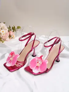 Women's high-heeled sandals with handcrafted flowers, elegant temperament, suitable for parties, dates, commuting, camping, as gifts, comfortable