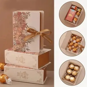 10 Book-Style Gift Boxes with Ribbons, Paperboard Candy Chocolate Packaging, Ideal for Parties, Weddings, Birthdays, Father's Day Gifts