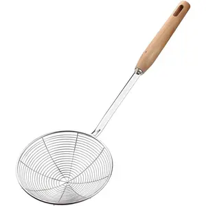 Spider Strainer Skimmer with  Handle - 5.5 Inch Fryer Scoop for Cooking and Frying, Kitchen Utensils Pasta Strainer Spoon