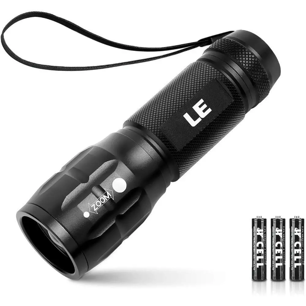 Luminous High Lumen Tactical Flashlight - Small, Waterproof, Adjustable Focus Camping Flashlight for Outdoor Emergencies, with Included AAA Batteries, Compact