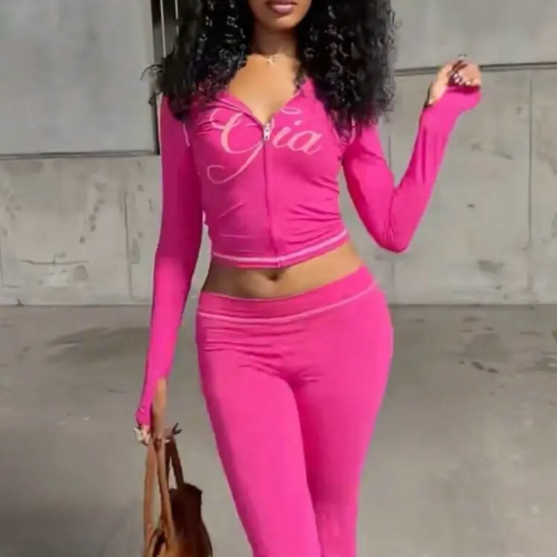 Hot pink Gia 2 piece jumpsuit set Womenswear
