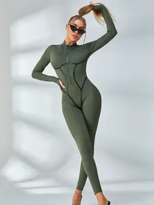 ZASUWA Female Trendy Zipper Peach Booty Jumpsuit