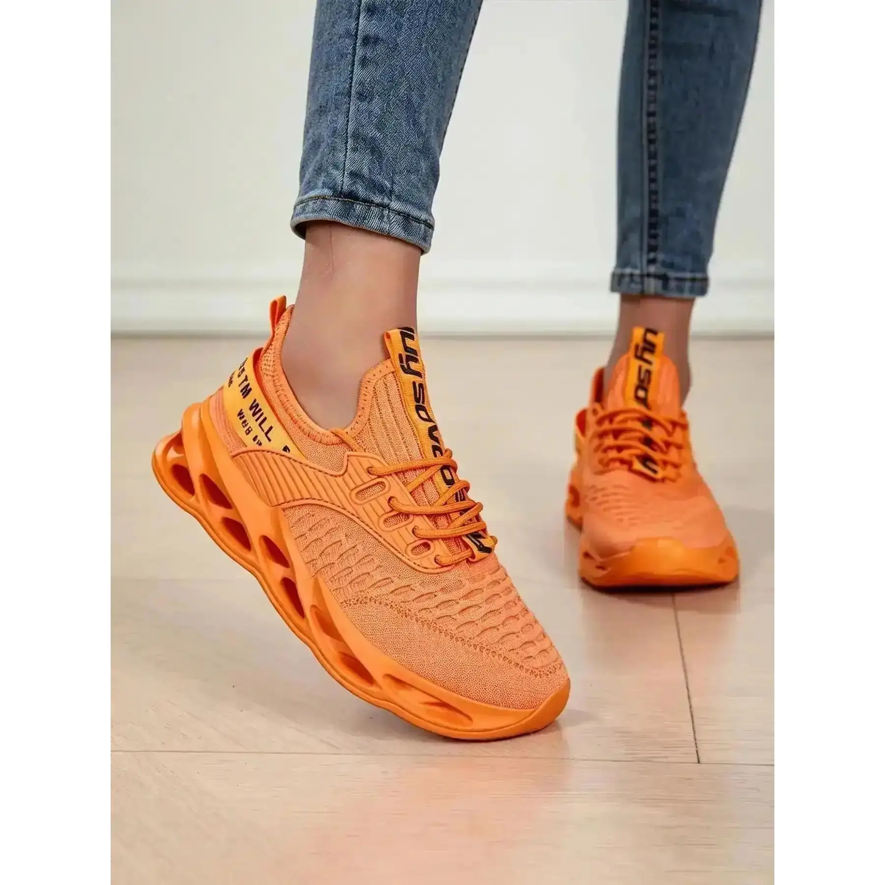 Women's Airy Knit Running Sports Non-Slip Blade Sole Style Snkrs Knitted Light Athletic Walking for Gym Jogging Daily Wear Grip Durable Versatile Stylish Loaf Multi Purpose Shoes" active lightweight breathable modern