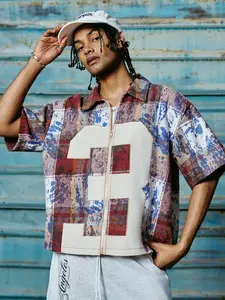 Men's College Style Short Sleeve Print Shirt, Daily Comfortable Versatile Top, Casual Fashion for Everyday Wear, Stylish Men's Clothing