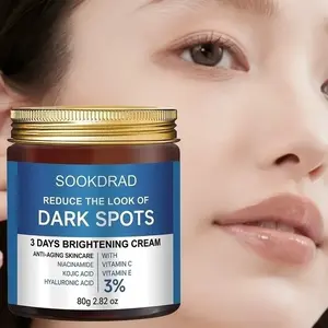 Brightening Cream with Niacinamide and 3% Vitamin C, Reduces Dark Spots, Brightens Skin Tone, Suitable for Face and Neck, Unisex, 80g, Daily Skincare Essential