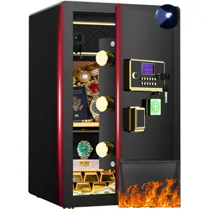 RXDSAFE Extra Large Thick Steel Safe Box with Digital Keypad, Electronic Lock, High Security Anti-Theft Protection, Smart Alarm System, Heavy Duty Steel, Inner Locking Cabinet for Home, Office, Valuables, and Documents