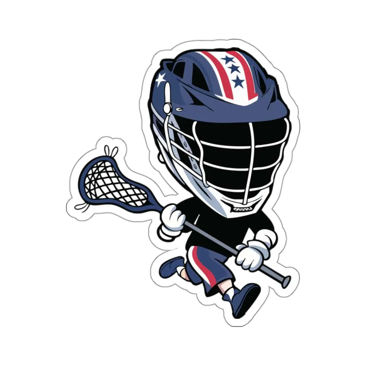 Walking Helmet Lacrosse Sticker
