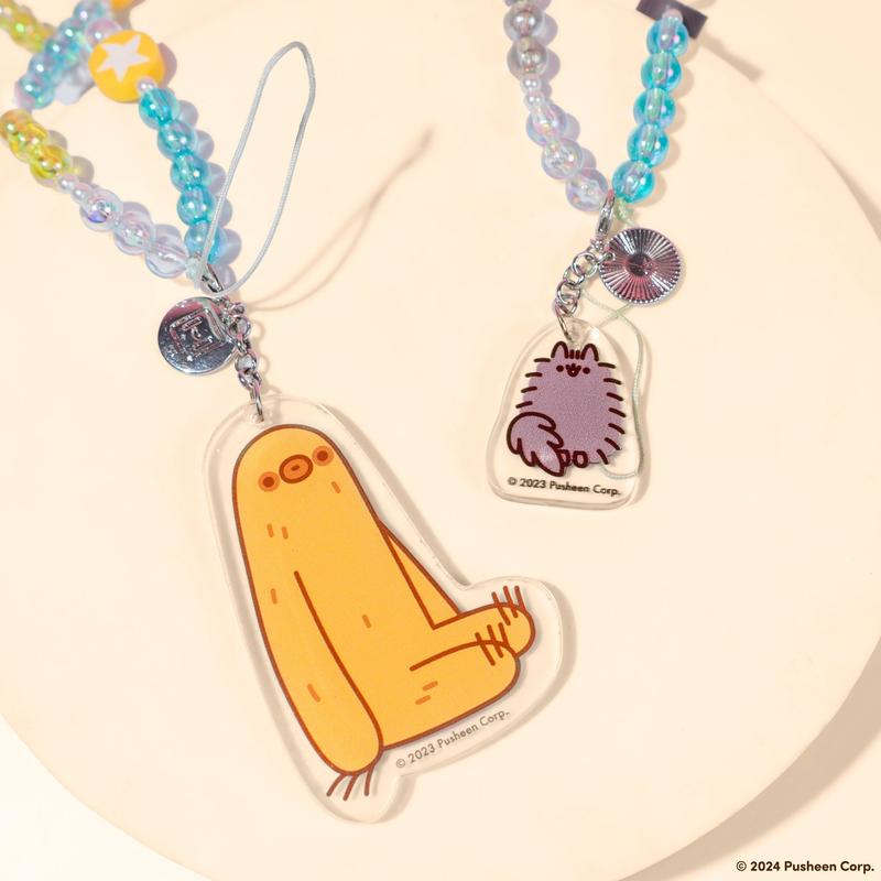 Pusheen the Cat Beaded Charm Mobile Phone Wrist Strap - Pip