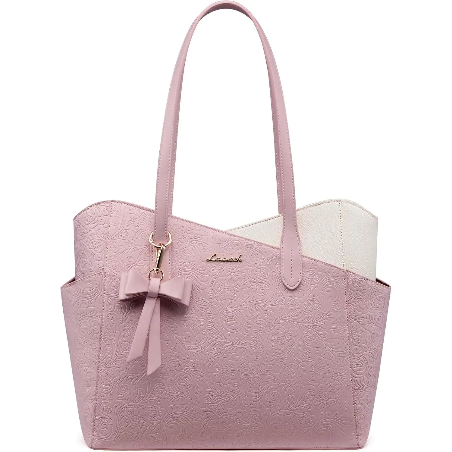 LOVEVOOK Small Tote Purse for Women,  Structured PU Leather Handbags with Top Handle, Elegant Satchel Shoulder Bag