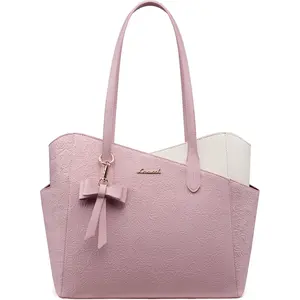 LOVEVOOK Small Tote Purse for Women,  Structured PU Leather Handbags with Top Handle, Elegant Satchel Shoulder Bag