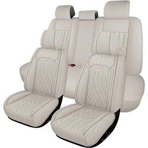 Car Seat Covers For Jeep Cherokee/Compass/Gladiator/Grand Cherokee/Renegade/Liberty/Wrangler Jk Jku Jl Jlu, Stylish Nappa Leather Car Seat Cover For Car Full Set 5-Seats, Breathable Waterproof Anti-Slip Comfort Car Seat Cushion, Vehicle Seat Cover