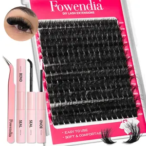 Lash Clusters Kit Fluffy 100D Individual Lashes D Curl Cluster Eyelash Extensions 10-18mm DIY Lash Extension Kit Lash Bond and Seal Waterproof, Lash Applicator, Thick False Eyelashes Kit