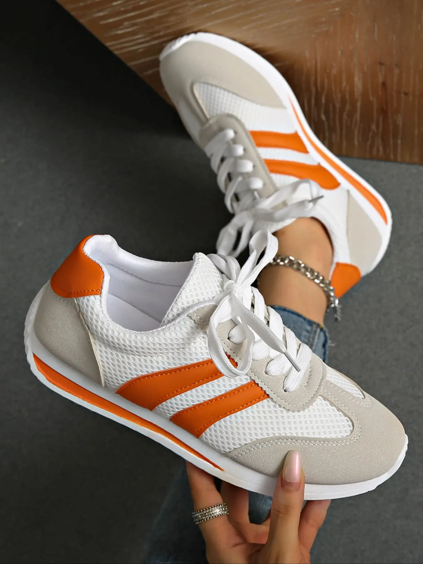 Women's Breathable Mesh Running Shoes, Casual Sporty Sneakers for Spring & Fall, Comfortable Low-Top Design for Daily Wear, Casual Running Footwear, Fashion Running Shoes