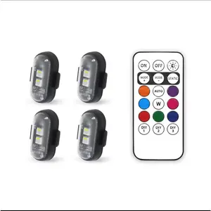 4-Pack Wireless RGB Strobe Lights – Rechargeable, Color-Changing & Velcro-Mountable