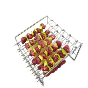 Stainless Steel BBQ Grill Set, Food Grade Materials, Easy to Clean, Ideal for Meat, Chicken Wings, Vegetables, Kitchen Utensils