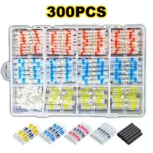 300pcs Soldering Rings Heat Shrink Tubing, Mixed Sizes Boxed, Pressureless Hot Air Shrink Waterproof Wire Sleeve, Sealed Insulated Electrical Connectors