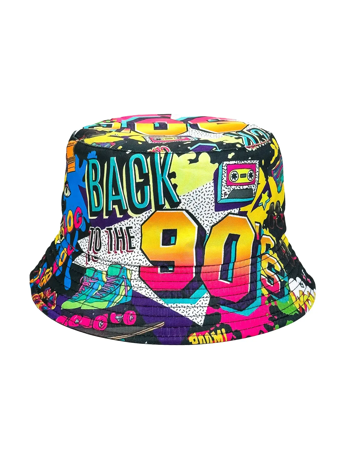 Fashion Graffiti Print Bucket Hat for Men and Women, Travel Sun Protection Hat, Loose-Fit Casual Style, Multiple Color Options