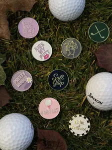 Soft Grip Society Golf Ball Marker Collection - 8 Unique Designs, Durable Magnetic, Chic & Fun Golf Accessories for Women, Lightweight & Portable