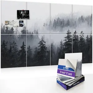 8 Pack Art Acoustic Panels, Decorative Wall Panels, .2"x31.4" Self-Adhesive Sound Absorbing Panels for , Office, Recording Studio (Misty Forest)