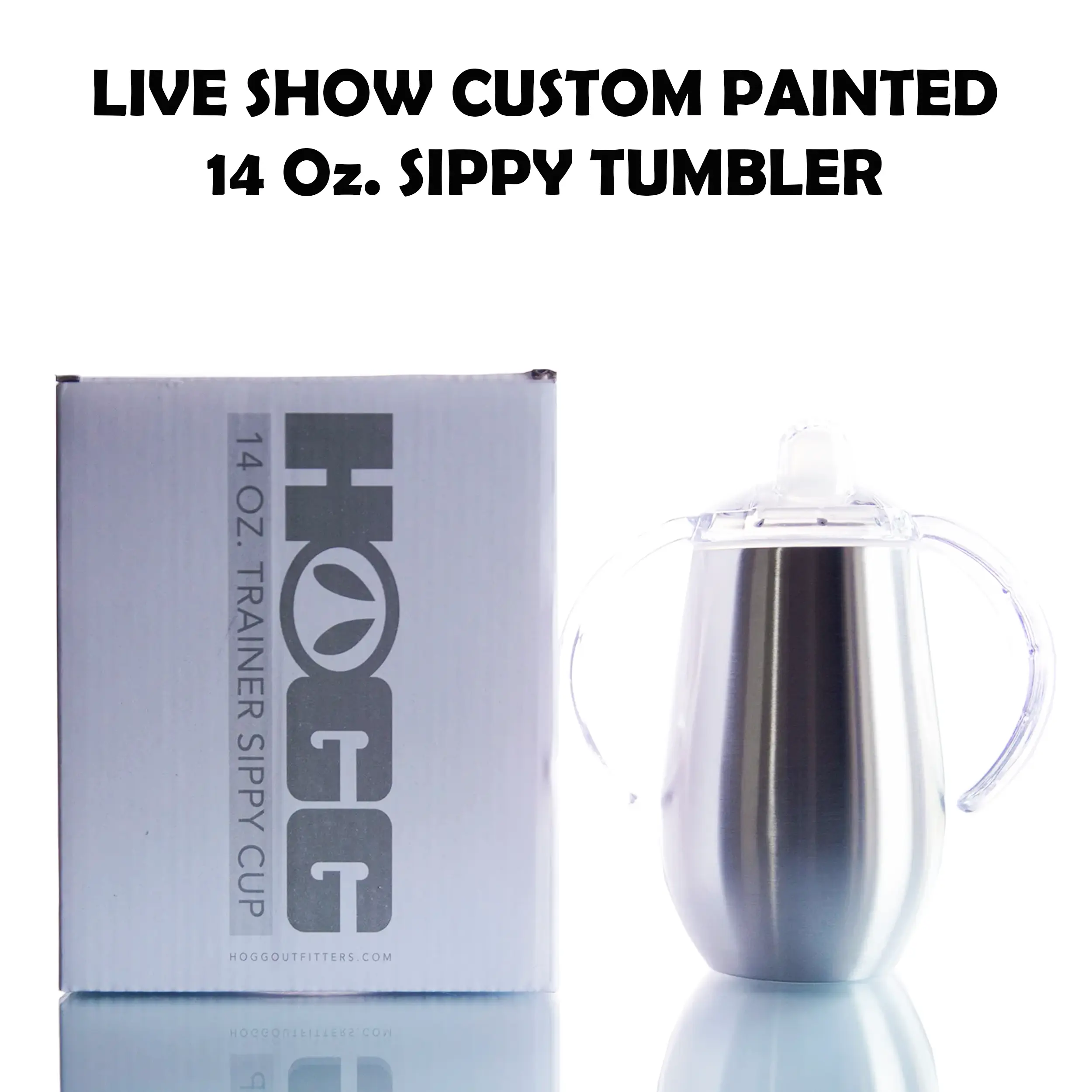 #6 - Mishy Lee LIVE SHOW Custom Painted Stainless Steel Sippy Cup w/Duo Lids - 14 Oz
