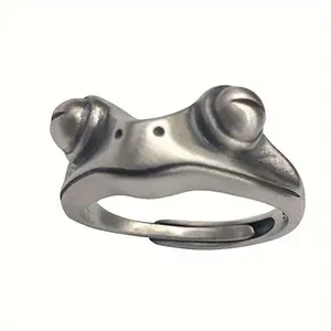 Cute Frog Design Adjustable Ring - Retro Style Holiday Gift