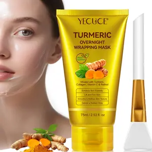 Overnight Mask, Collagen Mask, Exfoliating Mask, Hydrating Facial Mask for Women & Men Turmeric Overnight Wrapping Mask, Moisturizing Facial Mask, Moisturizing Sleeping Mask, Hydrating Facial Skin Care Mask, Nourishing Facial Mask for Women & Men