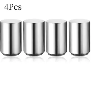 4pcs Magnetic Beer Bottle Opener, Cap Opener, Pressure and Pop Top Opener, Bar Bottle Opener Stainless Steel Automatic Push-Pull Magnetic Top Opener Kitchen Utensil Suitable for Hotels, Family Gatherings, Bars, Restaurants