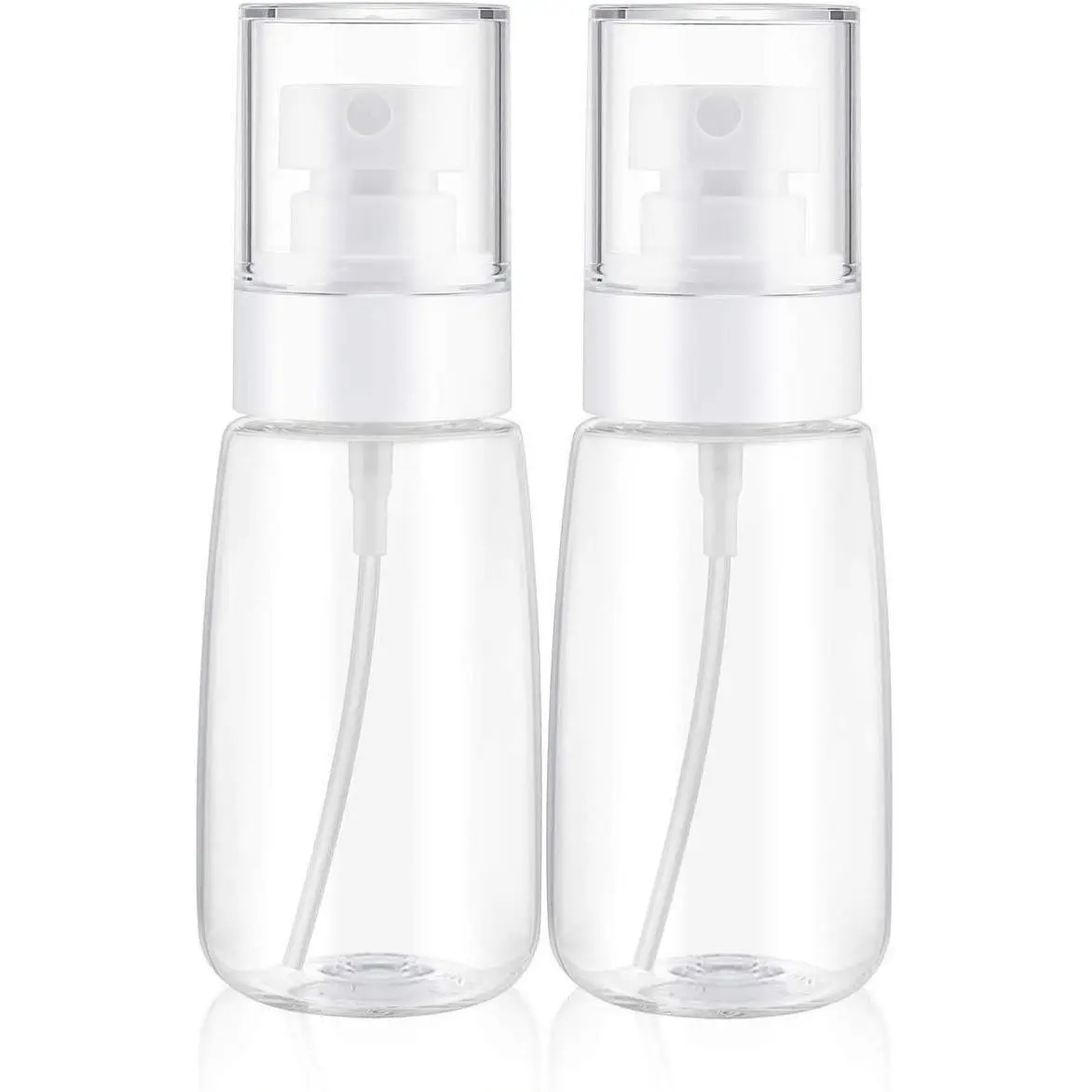 Spray Water Bottle Hair Mister, Fine Mist Stylist Sprayers 360 Empty Small Misting Spritzer, Perfume Atomizer with Pump Clear Containers 2PCS/2oz