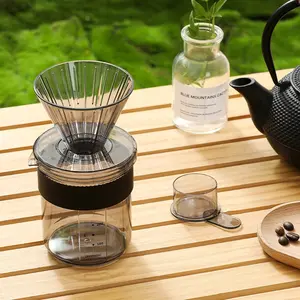 OANKR 3 In 1 Portable Travel Pour Over Coffee Maker 1-2 Cup, Coffee Filter & Cup and Spoon, Reusable Mug Coffee Dripper Filter for Camp