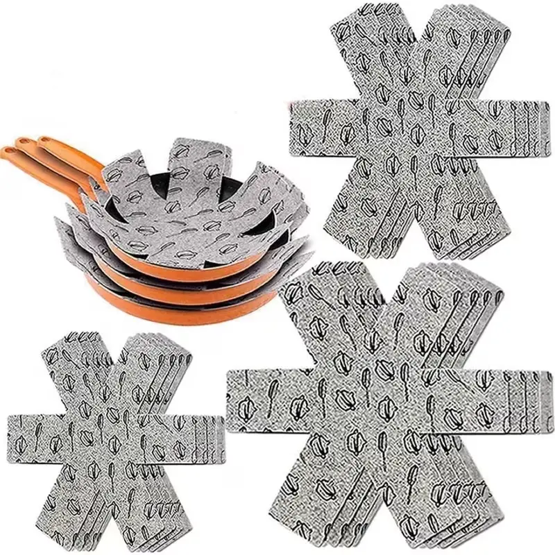 13 PCS Pot and Pan Protectors, Cookware Protector Set/Felt Pots and Pans Divider Separator Pads Anti-Slip to Avoid Scratching or Marring When Stacking