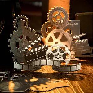 Vintage Movie Camera & Film Reel & Clock Design Cutting Dies, 20 Sheets/bag Scrapbooking & Journal Making Material Paper, DIY Decorative Paper, Decoration