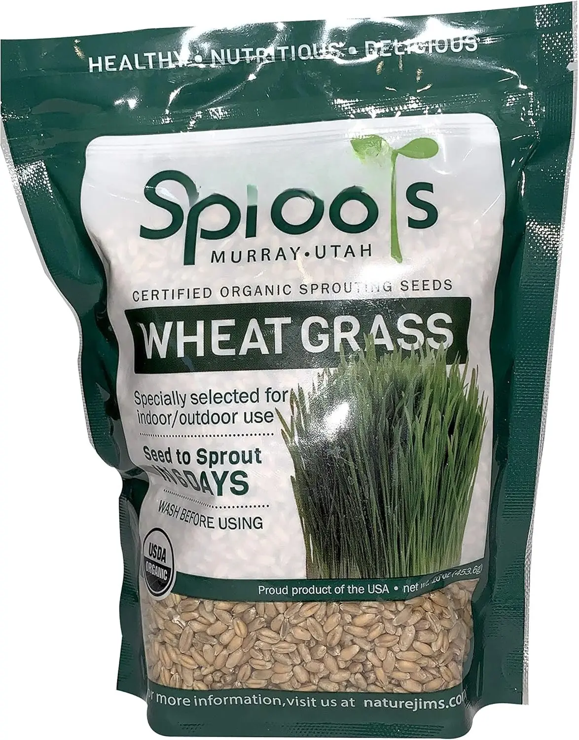 Wheatgrass Seeds -   Wheat Grass Seed for Sprouting -  Grass Planter Seeds, Rich in Vitamins, Fiber and Minerals - Non-GMO,  Wheatgrass Sprout Growing Seed