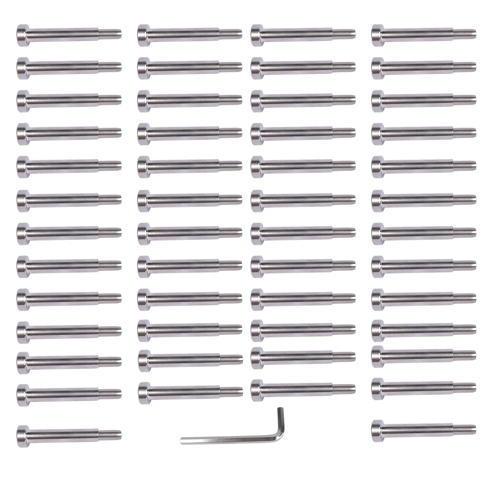 50Pcs 3/16 Inch T316 Stainless Steel Cable Railing Hardware System Kit with Allen Key