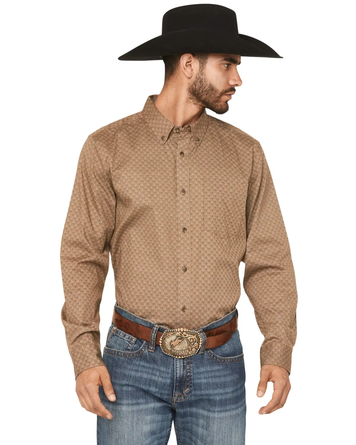 Cody James Men's Men'S Big Deal Geo Print Long Sleeve Button-Down Stretch - Cjsu24w23-Ltbn