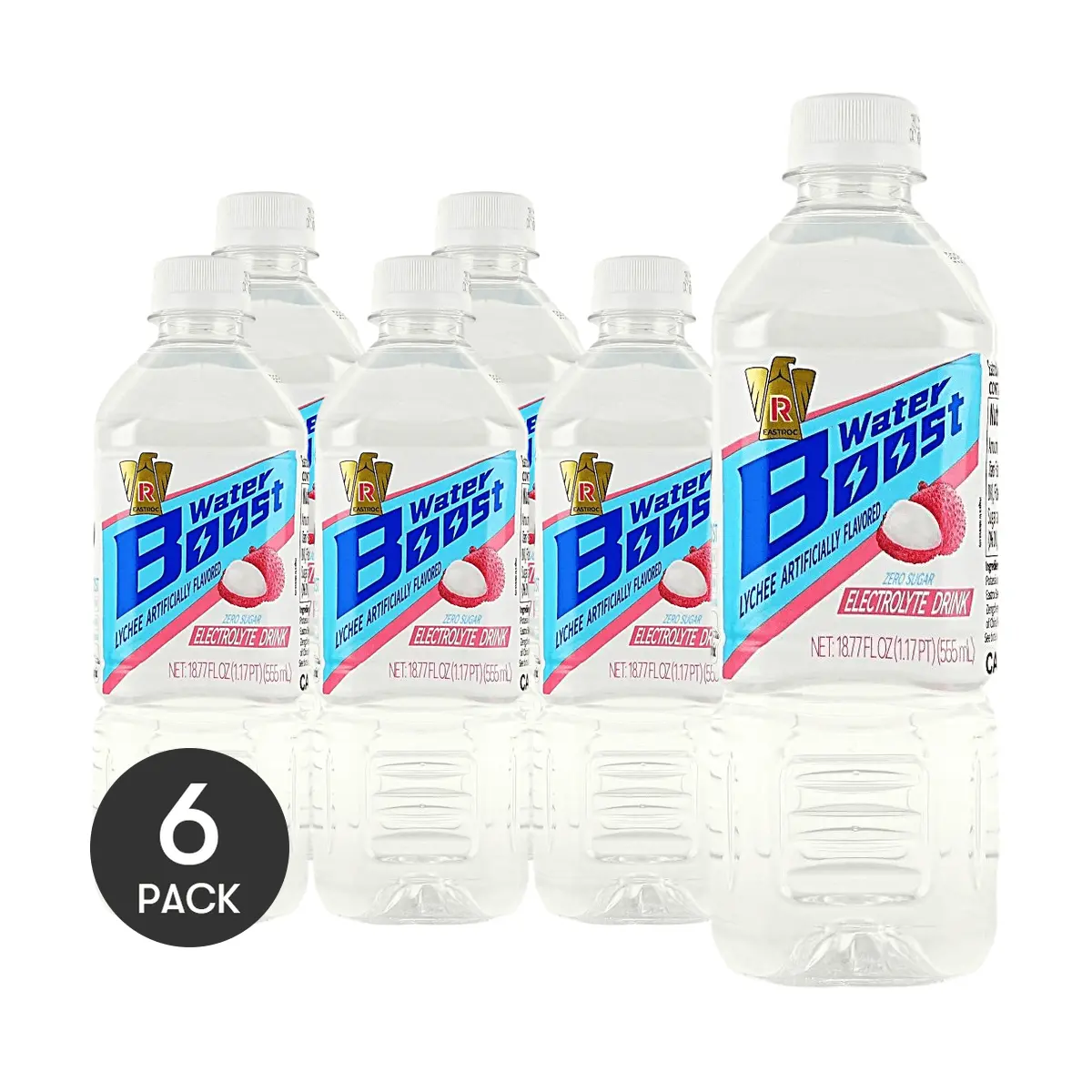 6 Pack Electrolyte Drink Lychee Flavor 18.77 fl oz Each - 0 Sugar 0 Fat 0 Cal, Sports Hydration