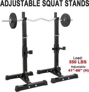 AnswerE 2PCS Adjustable Squat Rack, 40"-66" Dumbbell Barbell Stand, 550Lbs Max Capacity, Muscle Exercise Equipment, Home Gym Fitness Gear Workout Machine