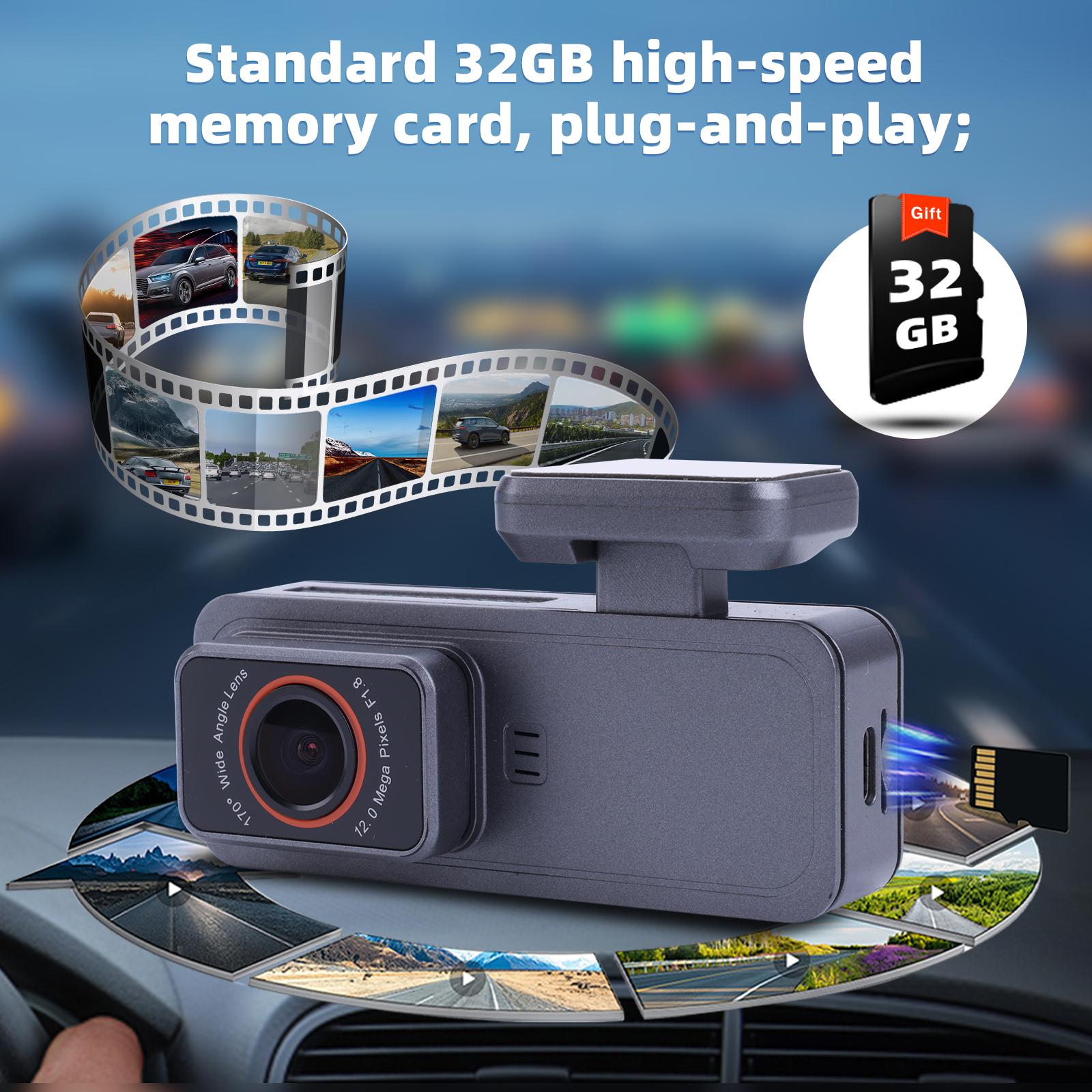 1080P WiFi Dash Cam Car Recorder, Loop Recording & G-Sensor Lock, Night Vision, 32GB Included, Compact Hidden Driving & Parking Camera
