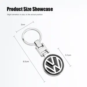 Zinc Alloy Car Logo Keychain, Fashionable Alloy Keychain, Key Cover Keyring For Volkswagen ID Golf Touareg Passat CC Polo Arteon Jetta Atlas Taos Amarok Tiguan Caddy Beetle Touran GTI Transporter Caravelle Crafter