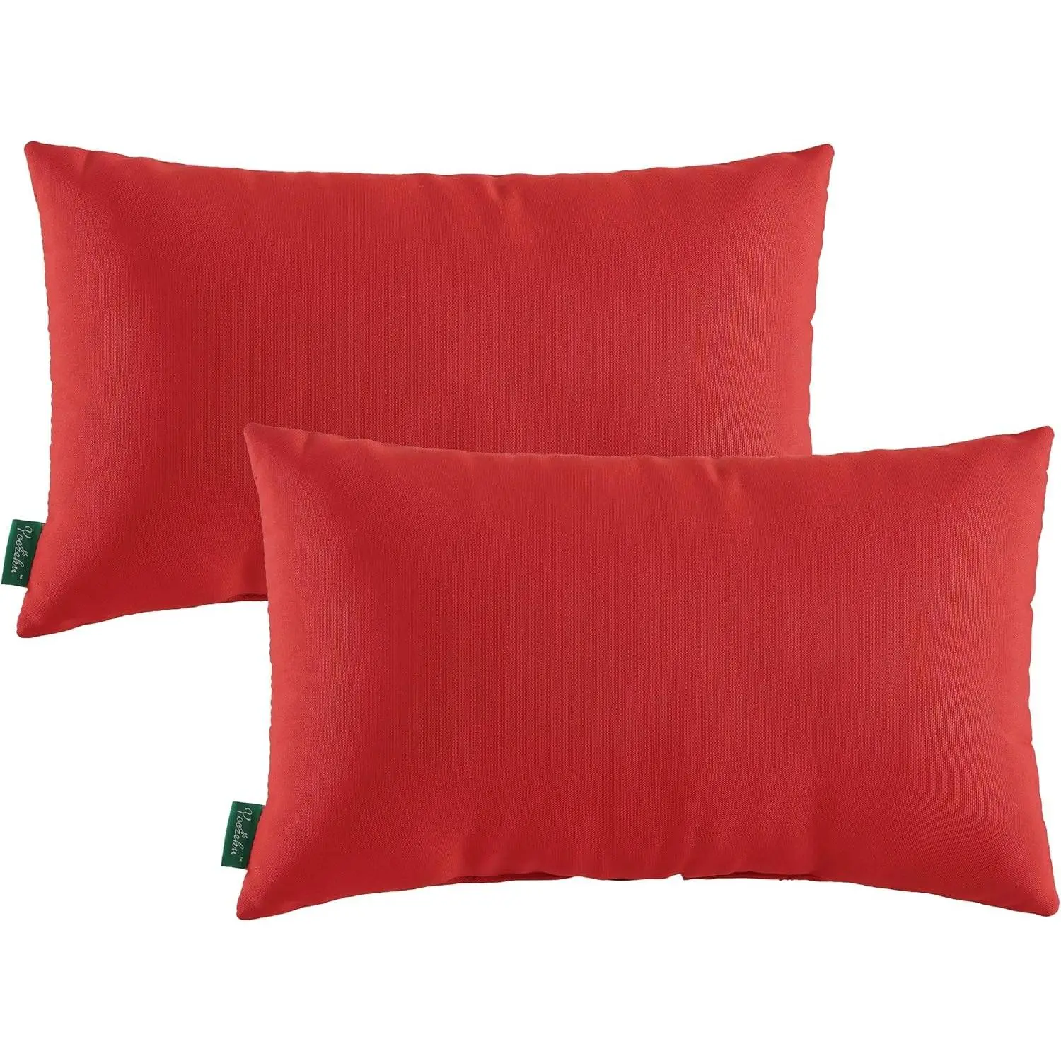 Indoor Outdoor Lumbar Pillows,Waterproof Outdoor Pillows Set of 2 for Patio Furniture,12×20 Inch,Red