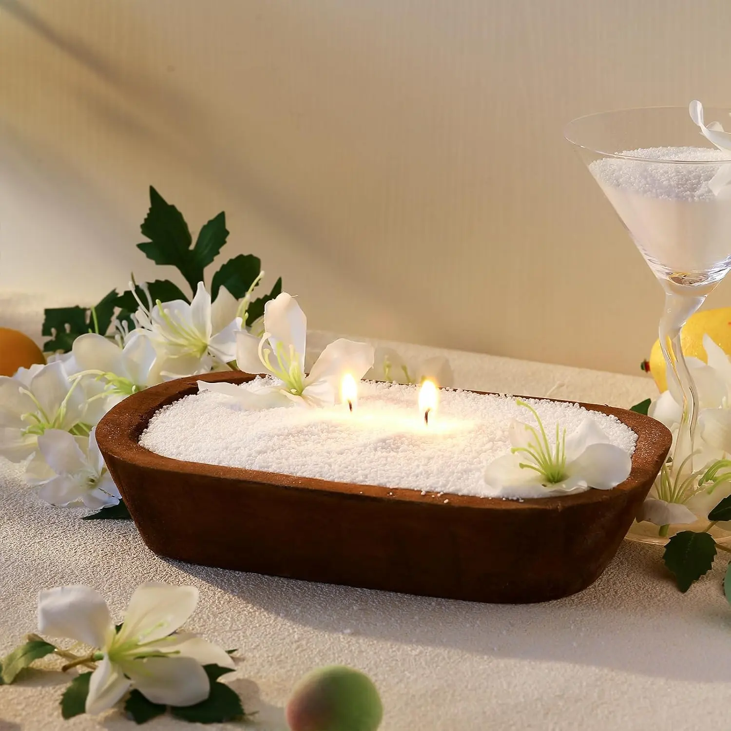 All-Natural Non-Toxic Palm Wax Scented Pearled Sand Wax Candle Refill Kit, Customized Powder Candle-Making Set with 10 Wicks, Ideal for Dating, Reading, Showering, Thanksgiving DIY Gifts (Home Decor Supplies)